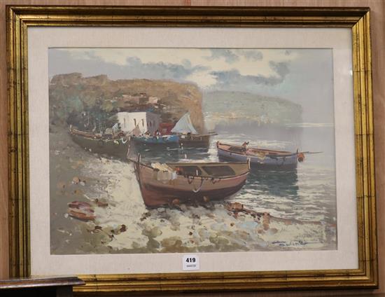 Conticello, oil on canvas, La Pesca, signed, 49 x 69cm